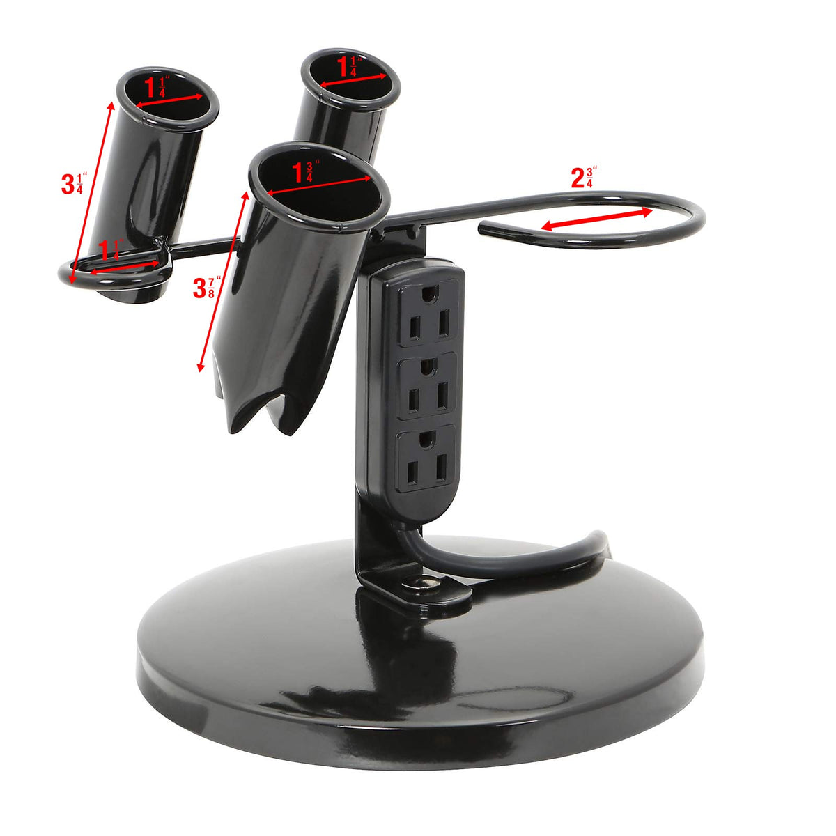Salon Hair Dryer & Styling Iron Organizer Stand with Power Outlets