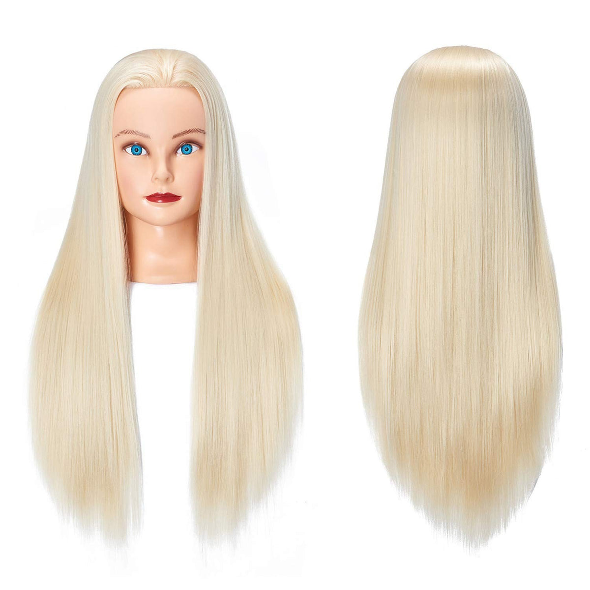 Cosmetology Training Mannequin Head with 26-28 Inch Straight Hair for Students