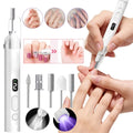 Electric Nail Drill Kit for Thick Toenails with UV Lamp & 6 Grinding Heads