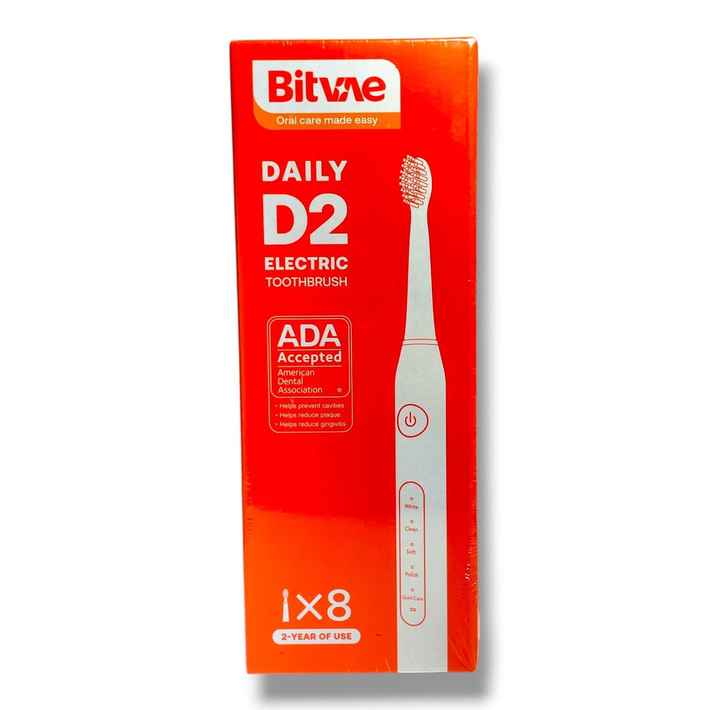 Electric Toothbrush with 8 Replacement Heads - Pink | Daily D2 Model