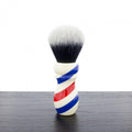 Barber Pole Shaving Brush - Synthetic & Badger Options, 24MM Knot