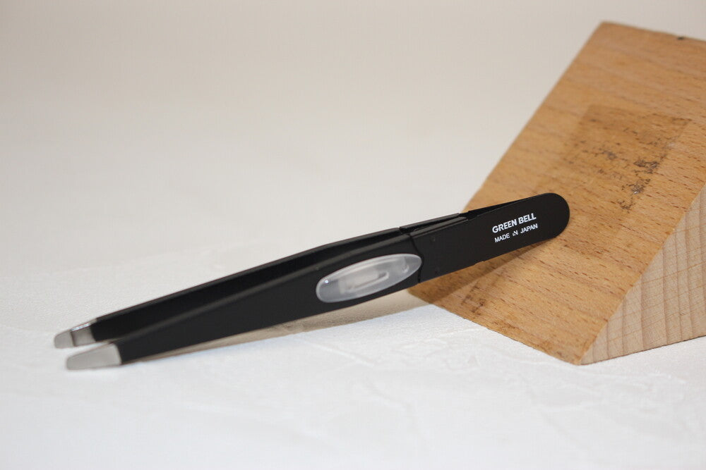 Precision Hair Removal Tweezers Rounded Tip Stainless Steel Black GT-234