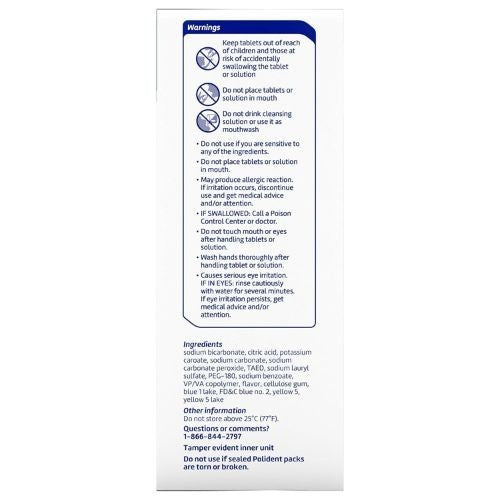 Denture Cleaner Tablets - Whitening & Antibacterial for Retainers & Mouthguards, 60 Count