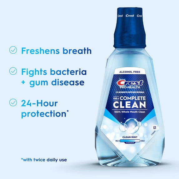 Crest Pro-Health Multi-Protection Mouthwash 1L - Alcohol-Free, Fresh Mint