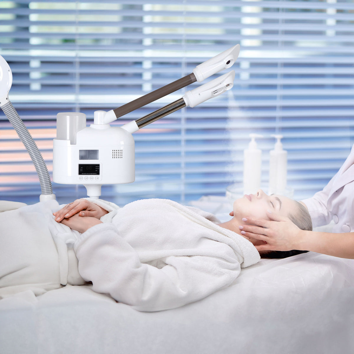 Professional 3-in-1 Facial Steamer with Magnifying Lamp for Skin Care