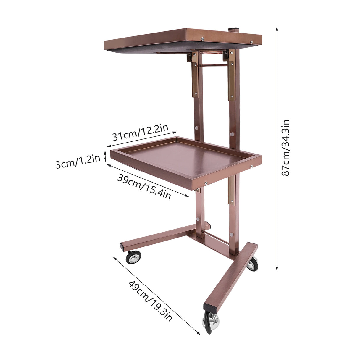 Salon 2-Tier Rolling Trolley Cart for Hairdressing & Beauty Supplies