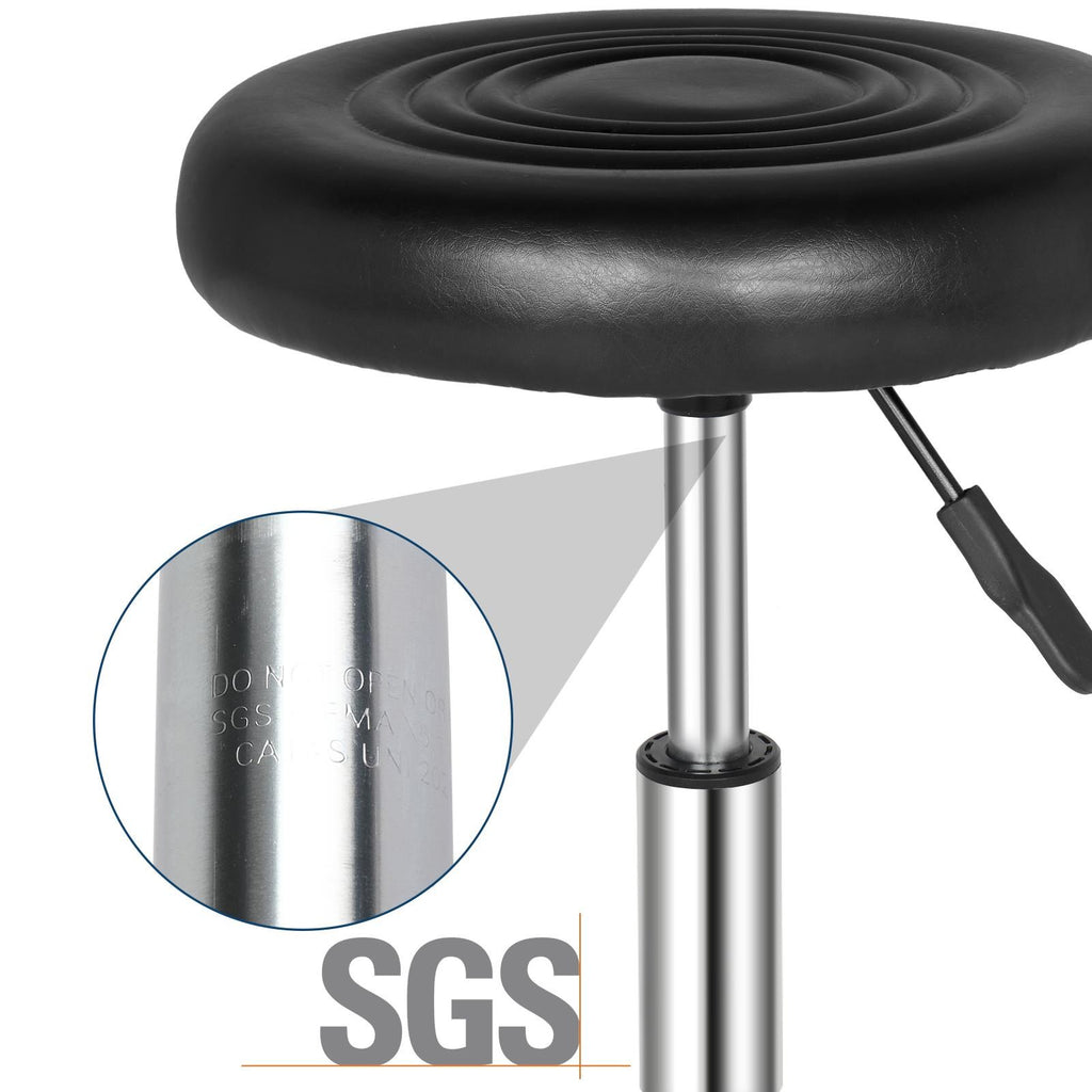 Salon Rolling Stool with Foot Rest, Swivel Height Adjustment Chair