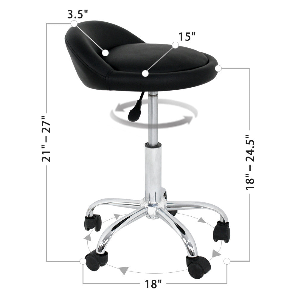 Adjustable Salon Stool Hydraulic Saddle Rolling Chair for Spa Tattoo & Beauty