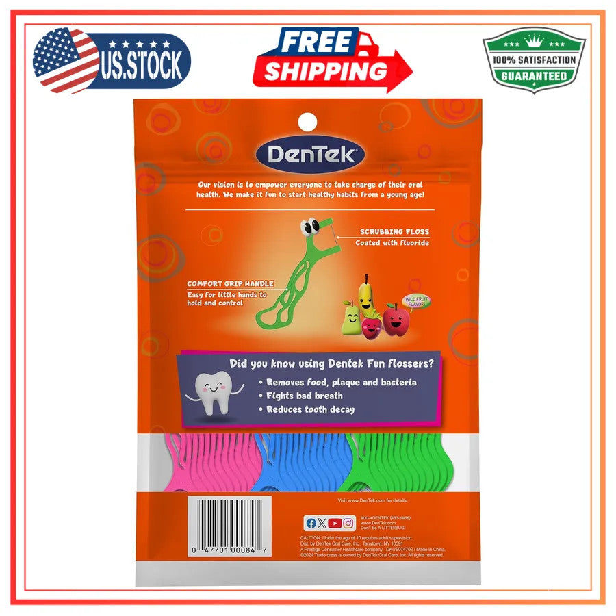 Kids Floss Picks Wild Fruit Flavor 90 Count - Kid-Friendly Oral Care