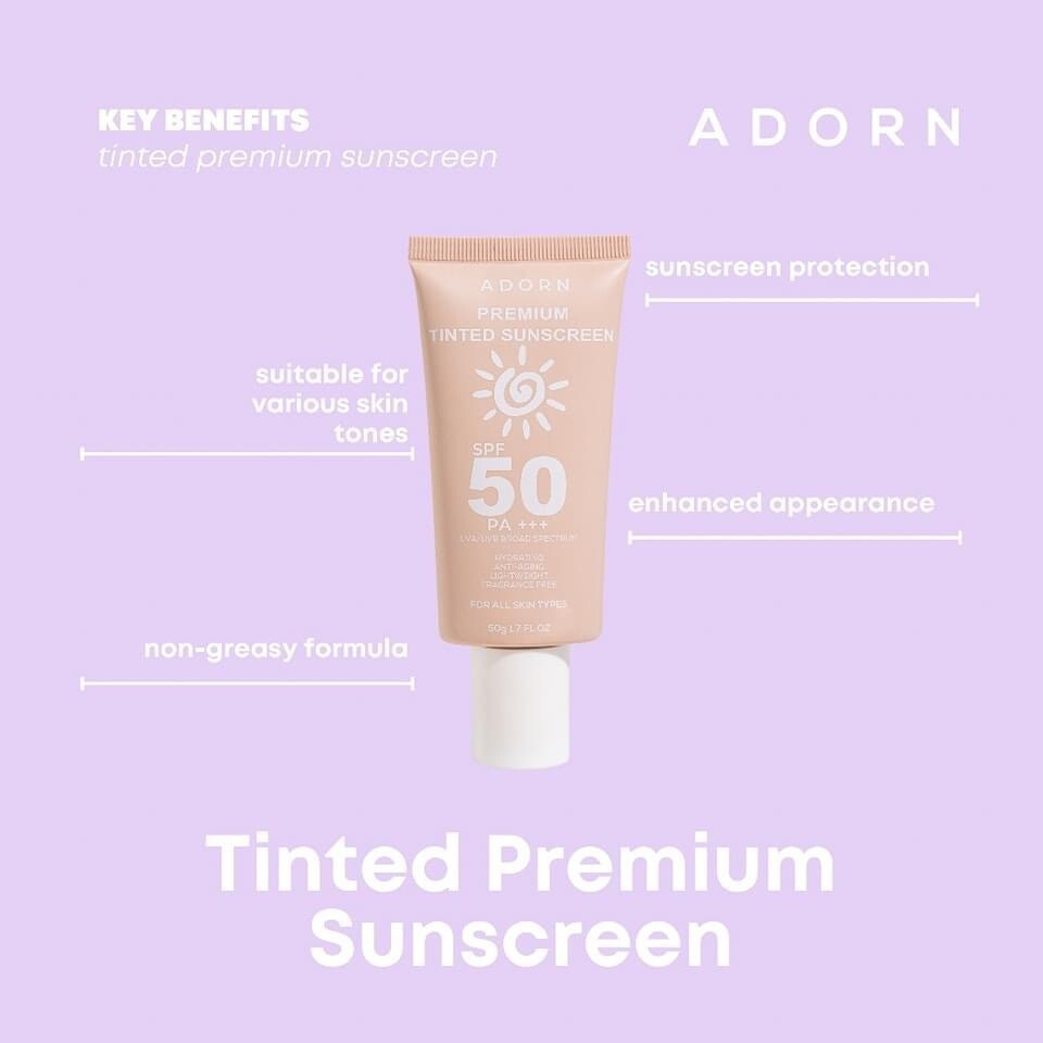 Premium Tinted Sunscreen SPF 50 PA+++ 50g with Hyaluronic Acid & Centella