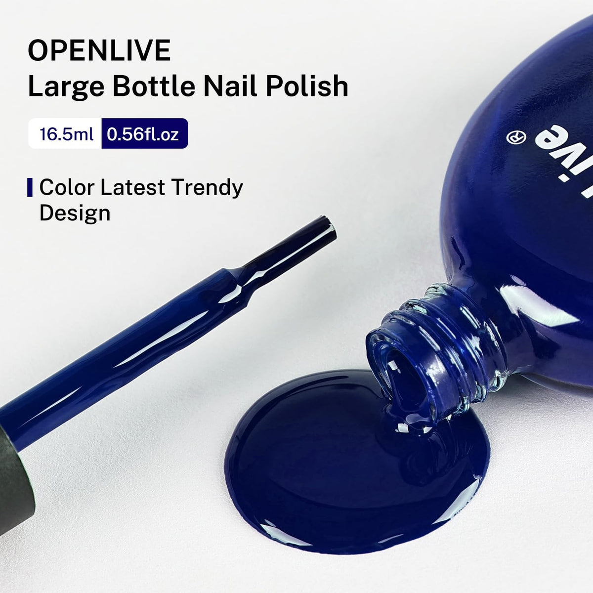 Dark Blue Fast Dry Nail Polish 16.5ml Long Lasting & High Gloss Finish