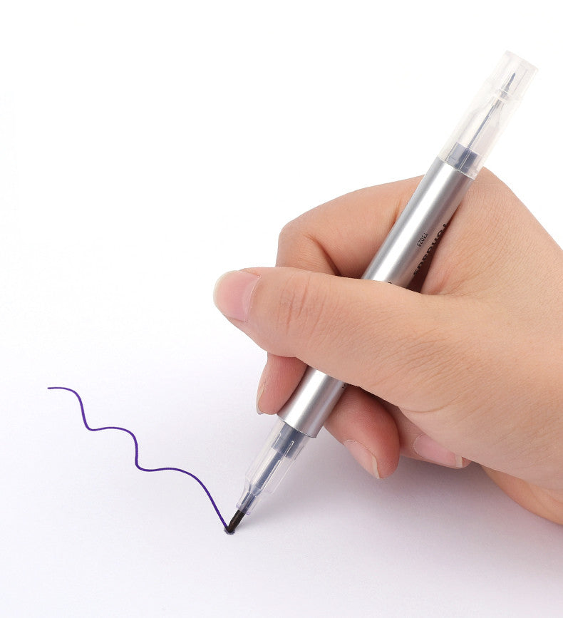 Tattoo Waterproof Double-Head Skin Positioning Marker Pen with Ruler