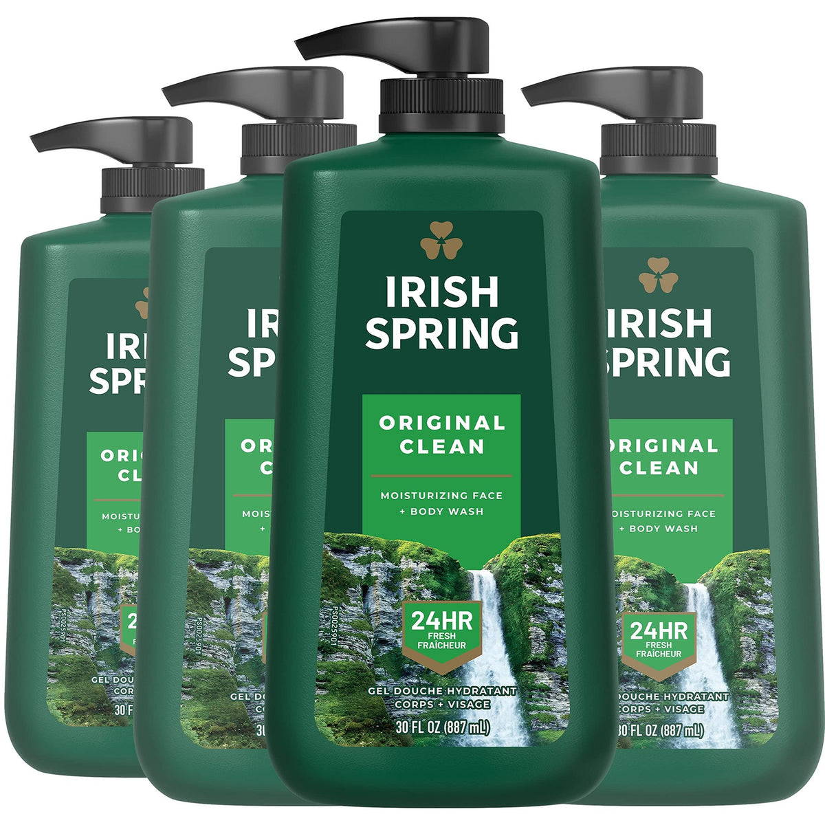Irish Spring Original Clean Body Wash - 30 Oz Pump, Pack of 4