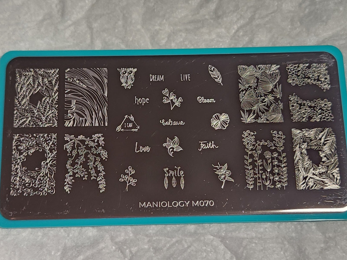 Maniology Nail Stamping Plate M070 Faith and Plants Nail Art Template