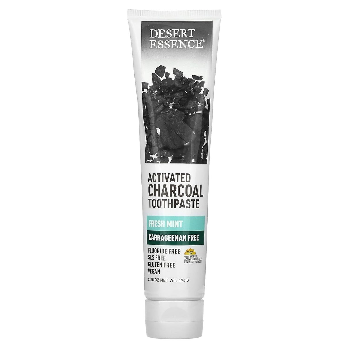 Activated Charcoal Toothpaste with Fresh Mint - Natural Whitening & Detox, 6 Pack