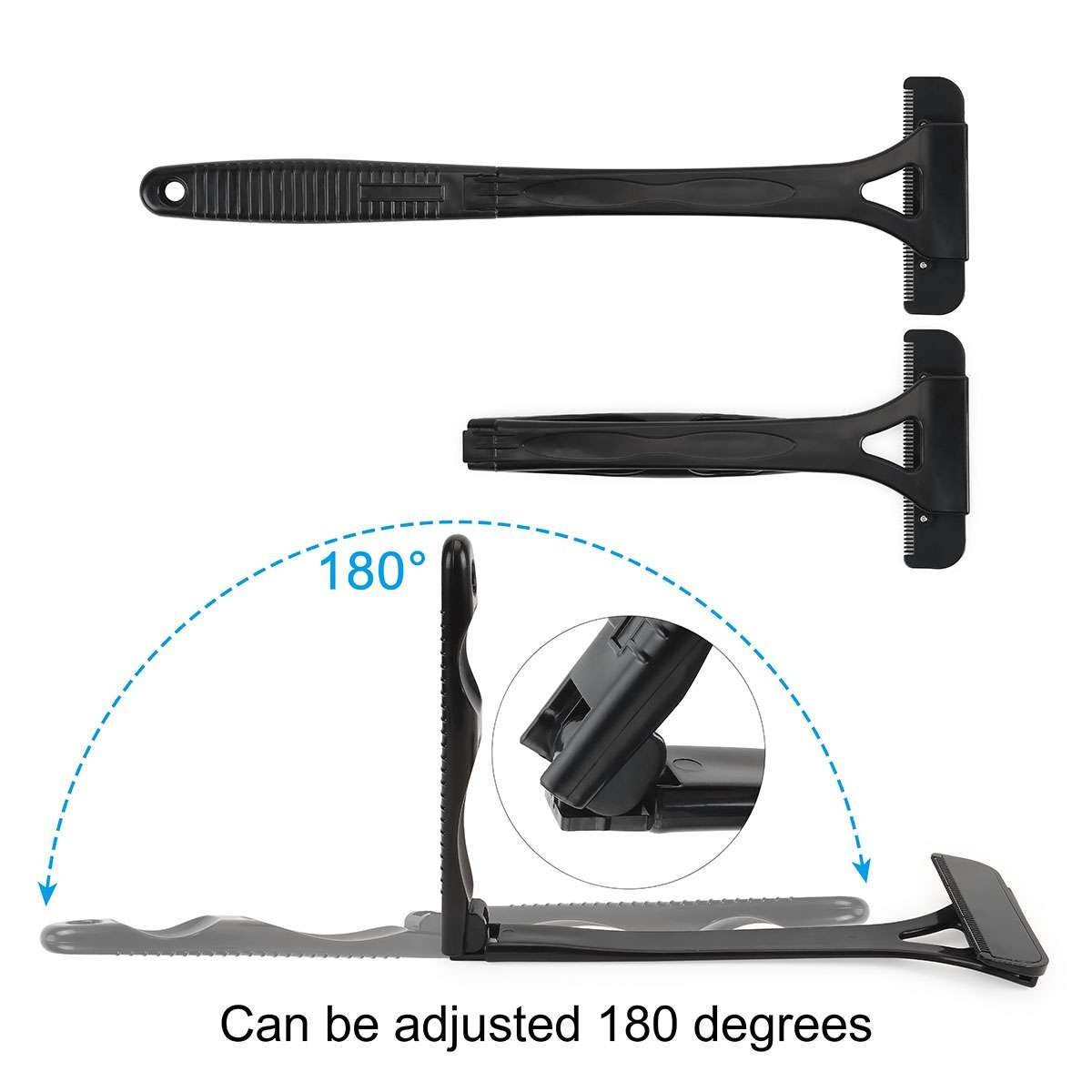 Back Razor Shaver for Body Hair Removal with Long Handle and Replacement Blades