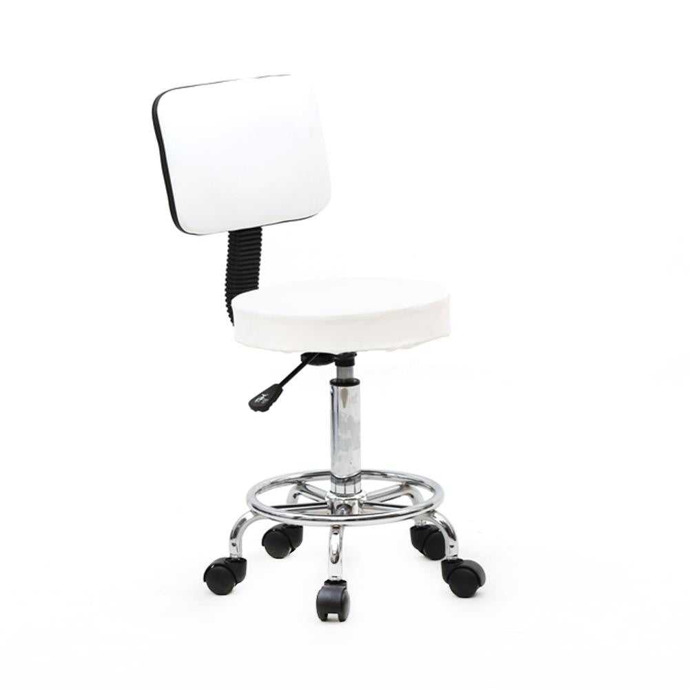 Adjustable Salon Pedicure Stool with Backrest - Spa, Beauty, Massage Seat