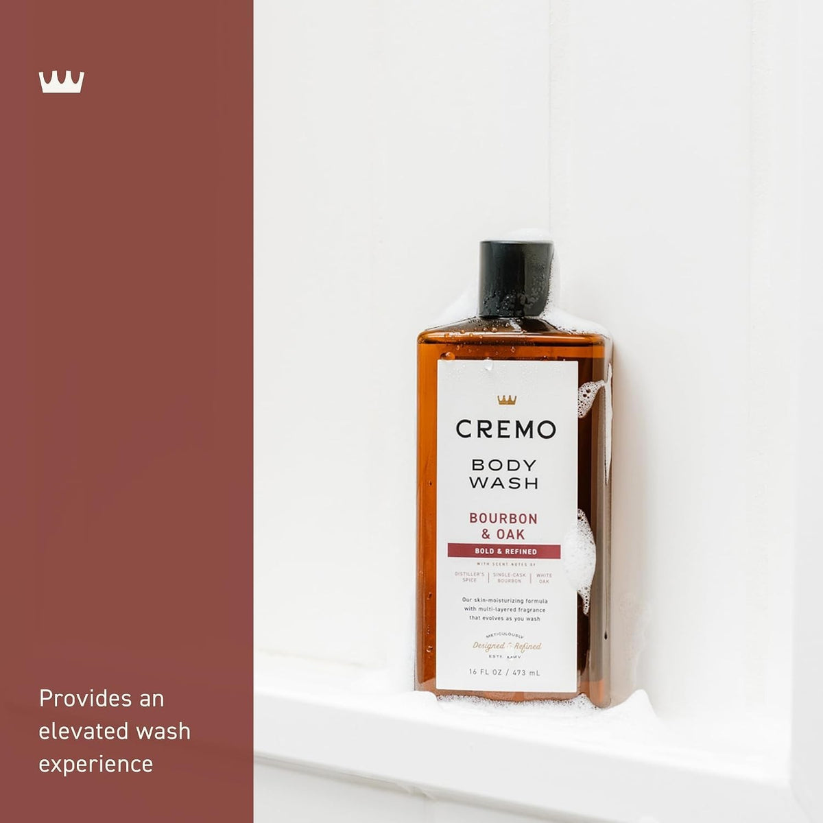 Men's Body Wash - Bourbon & Oak, 16 Fl Oz, Rich Lather & Sophisticated Scent