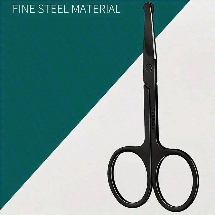 Stainless Steel Nose Hair Scissors with Rounded Tips - Precise Grooming Tool
