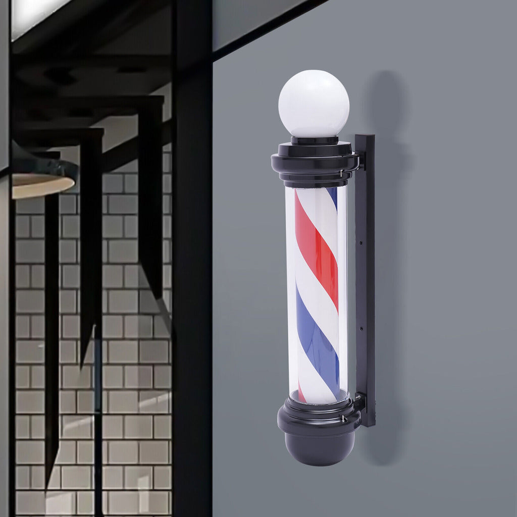 32-Inch LED Barber Pole Light with Rotating Stripes for Hair Salons