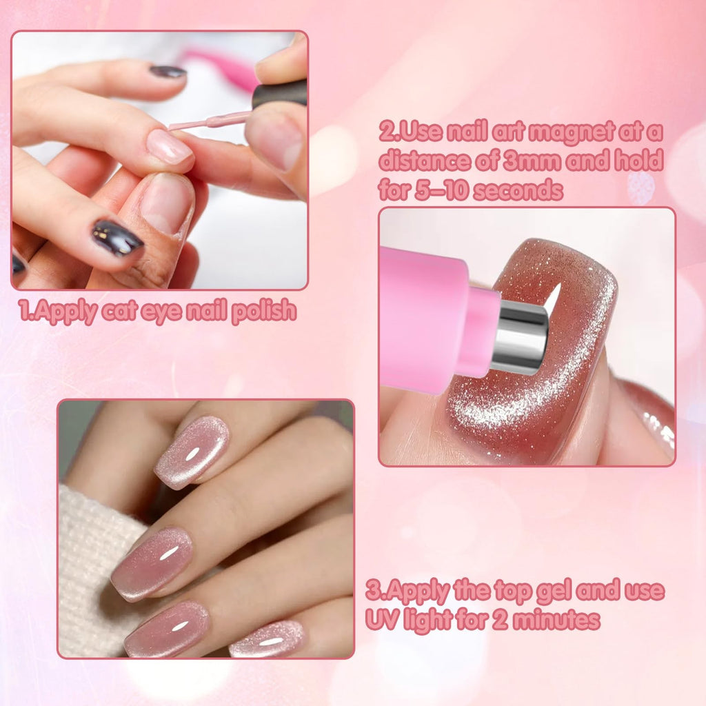 3-in-1 Cat Eye Nail Magnet Tool for Magnetic Gel Polish