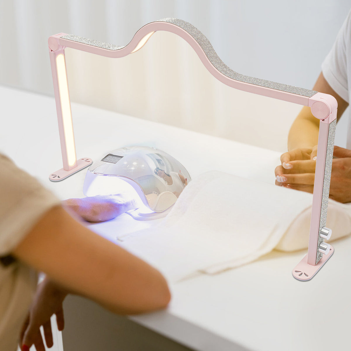 Dimmable Nail Tech Lamp for Desk | Manicure & Lash Light with 48W LED, 3 Modes, Adjustable Color Temperature