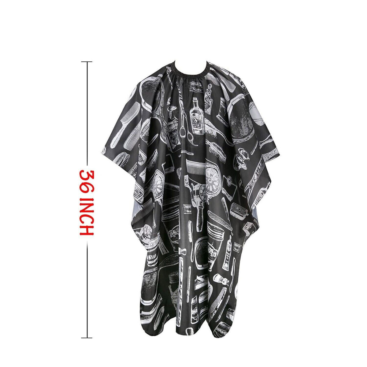 Large Hair Cutting Cape for Salon and Home Use Black Adjustable Neck Closure