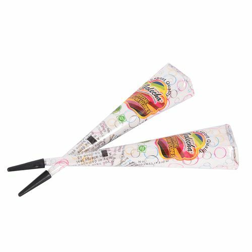 Henna Mehandi Cone Temporary Body Paint - White, 2 Cones