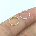2pcs 925 Sterling Silver Nose Hoop 8-9mm 22G Piercing Ring