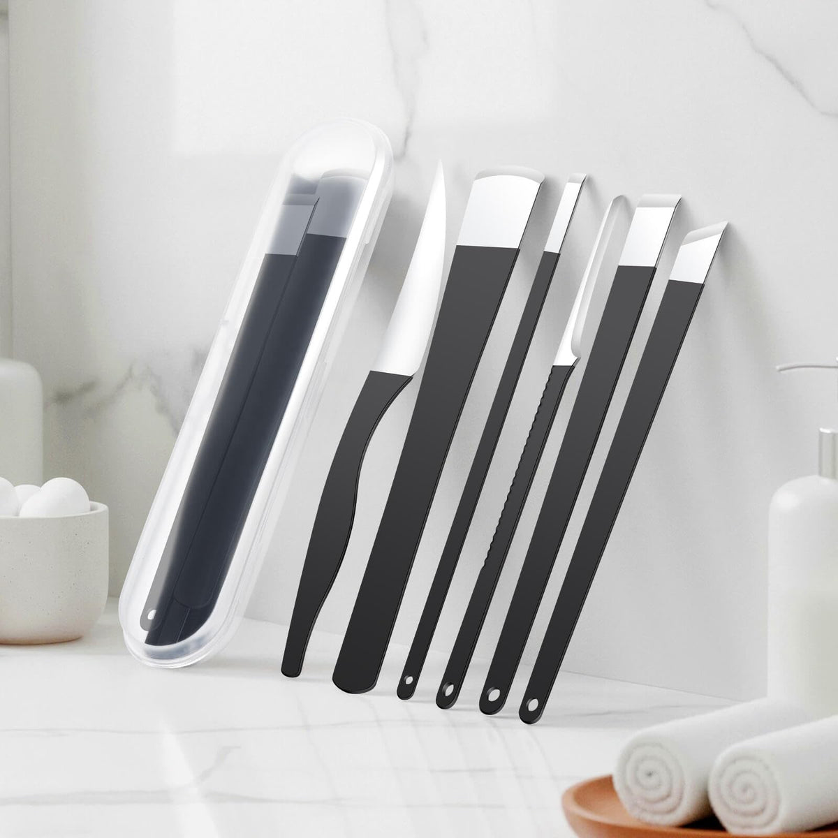 Pedicure Knife Set with Storage Box - Foot Callus and Ingrown Toenail Removal Kit