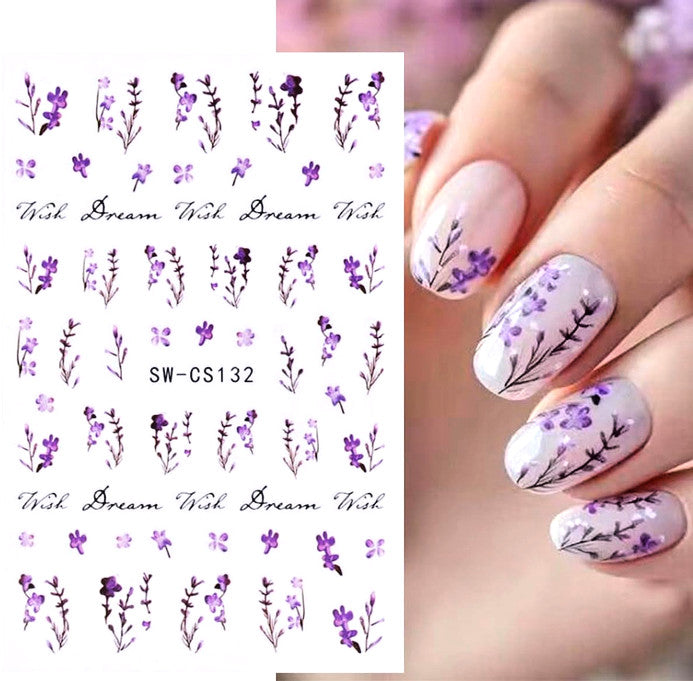 3D Flower Nail Decals Nail Art Stickers for Manicure