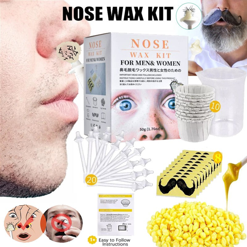 Nose Hair Wax Kit for Men and Women - Painless Nose Hair Removal 50g