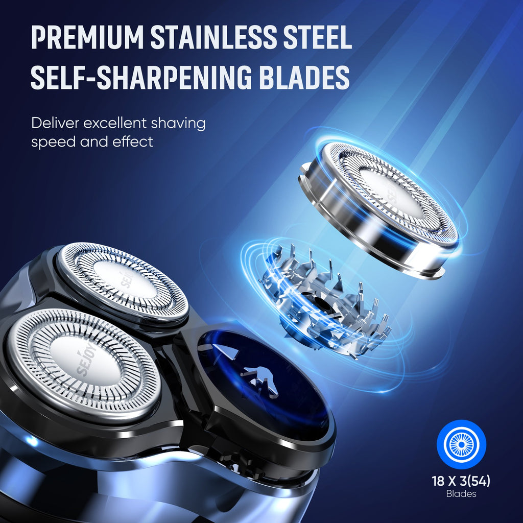 Men's 3D Rotary Electric Shaver with Pop-up Trimmer, Fast Charging