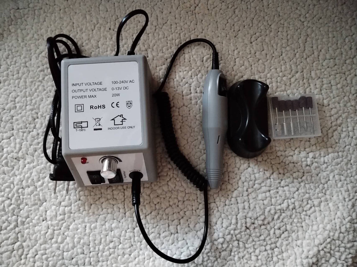Electric Nail Drill Kit for Acrylic Nails, Manicure & Pedicure, Adjustable Speed