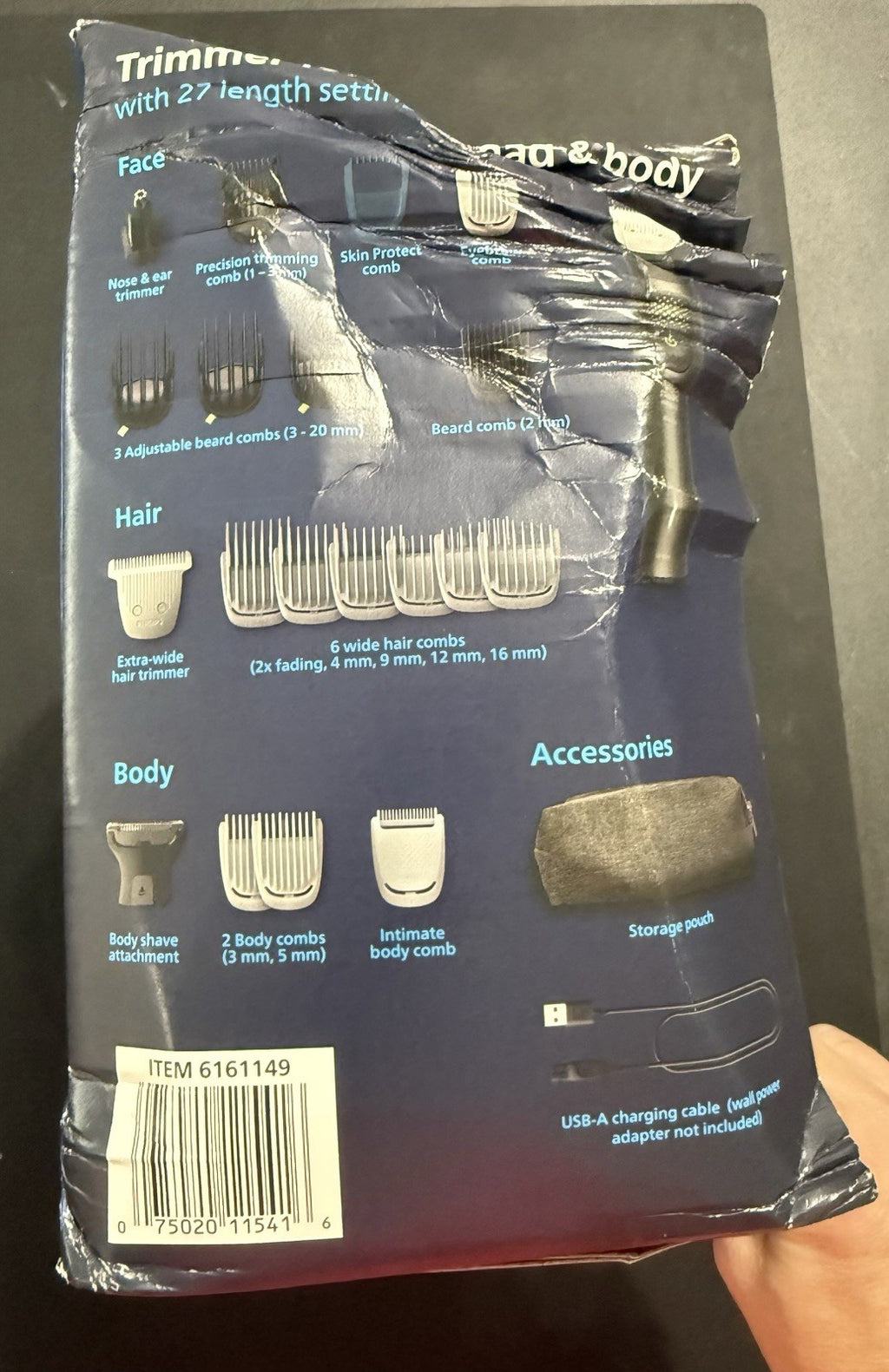 Philips Norelco All-in-One Hair, Face & Body Trimmer 24 Pieces - Wet & Dry