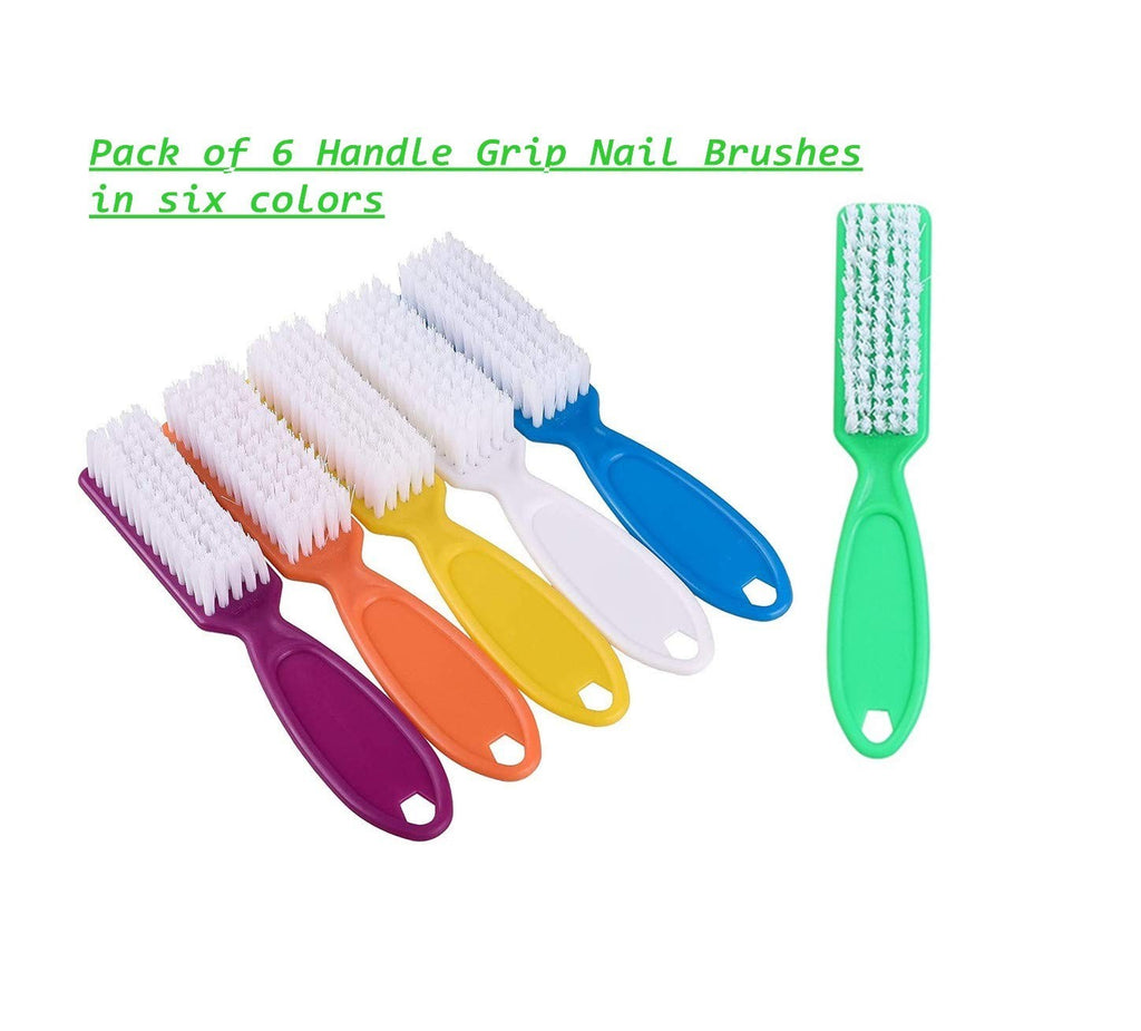 Portable Nail Cleaning Brushes Set - 6 Colorful Handheld Grooming Tools