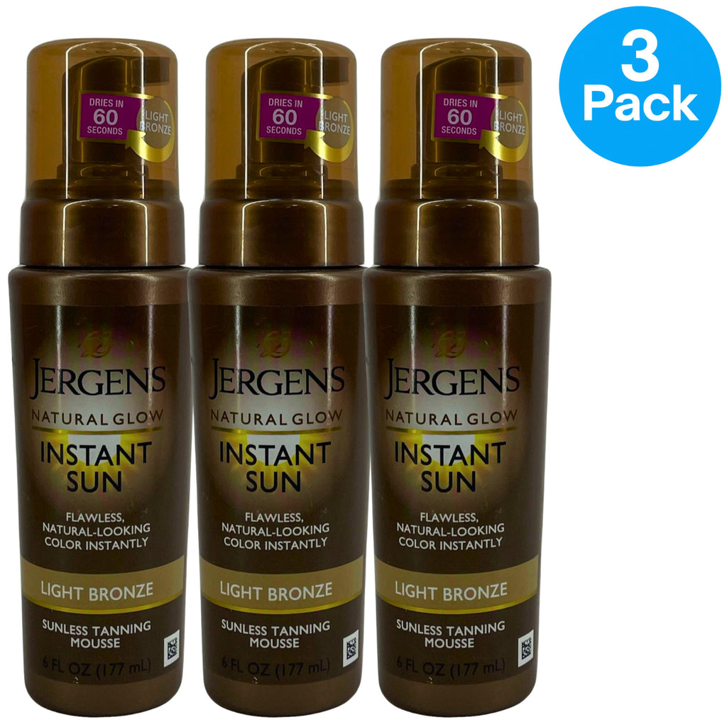Sunless Tanning Mousse Light Bronze 3-Pack - Fast Dry, Natural Glow