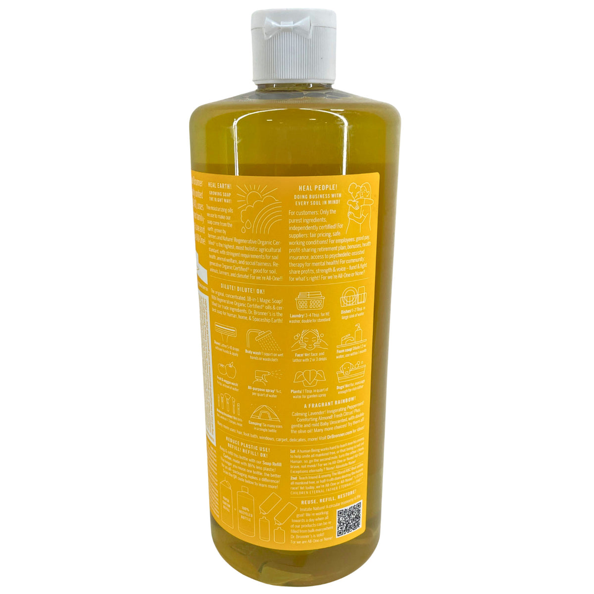 Dr. Bronner's 18-in-1 Pure Castile Citrus Soap 2 Pack, 32 fl oz