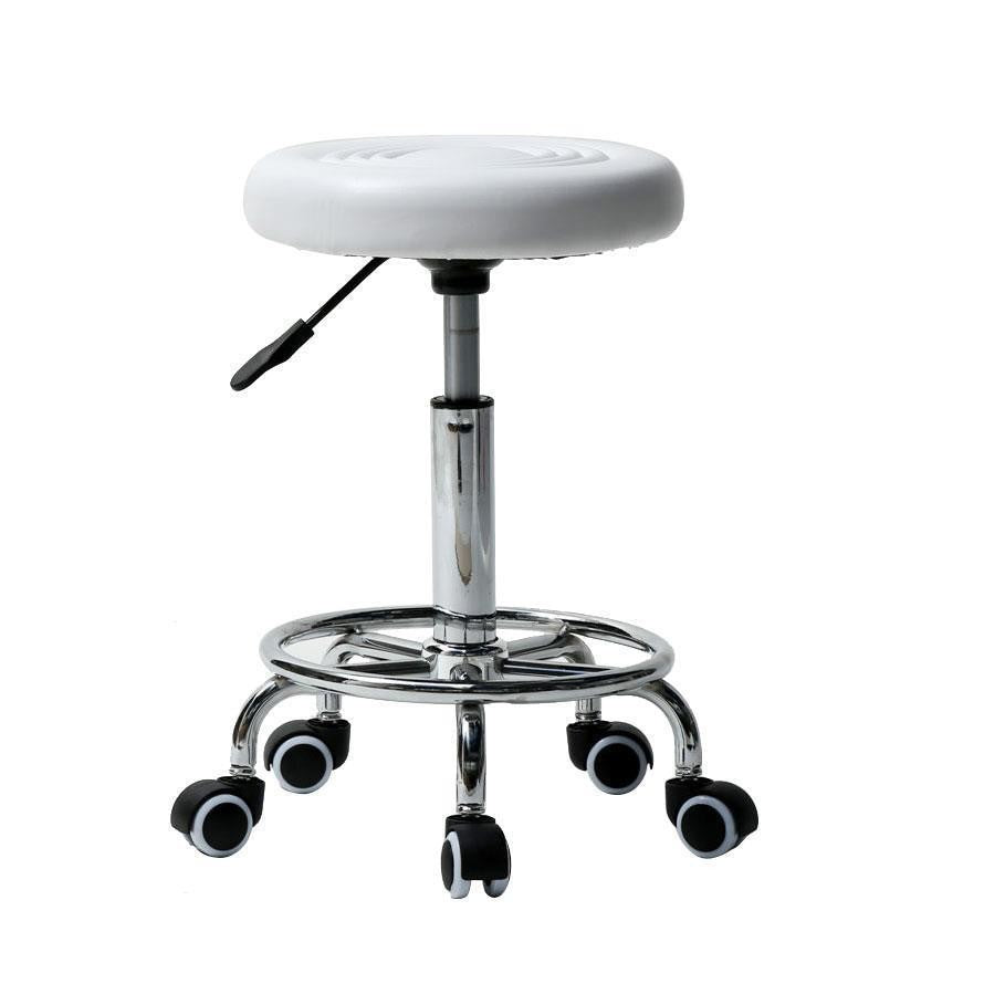 Adjustable Hydraulic Rolling Swivel Chair & Footrest Bar Stool for Salon & Spa