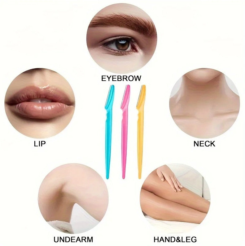 Eyebrow Razor Kit 12pcs Facial Hair Removal & Shaping Tools with Easy Grip Handle