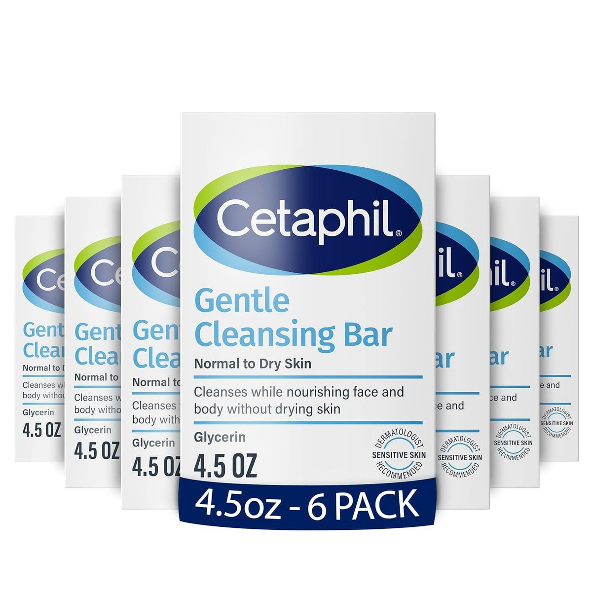 Cetaphil Gentle Cleansing Bar Soap for Sensitive Skin 4.5oz - 6 Pack