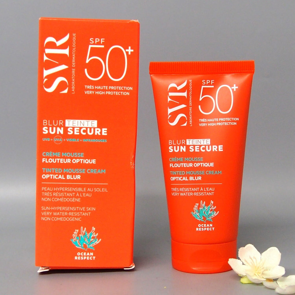 SVR Sun Secure Blur Tinted SPF50+ Face Mousse Cream 50ml - Very High Sun Protection