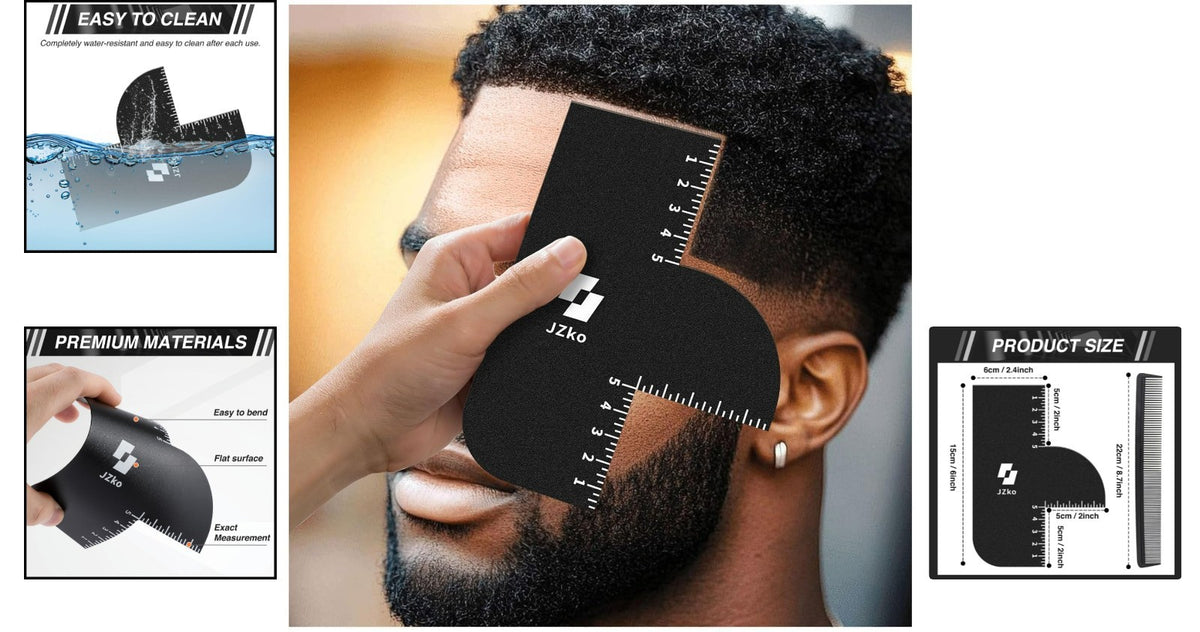 Laser-Etched Barber Enhancement Card & Comb for Precise Hairline Shaping