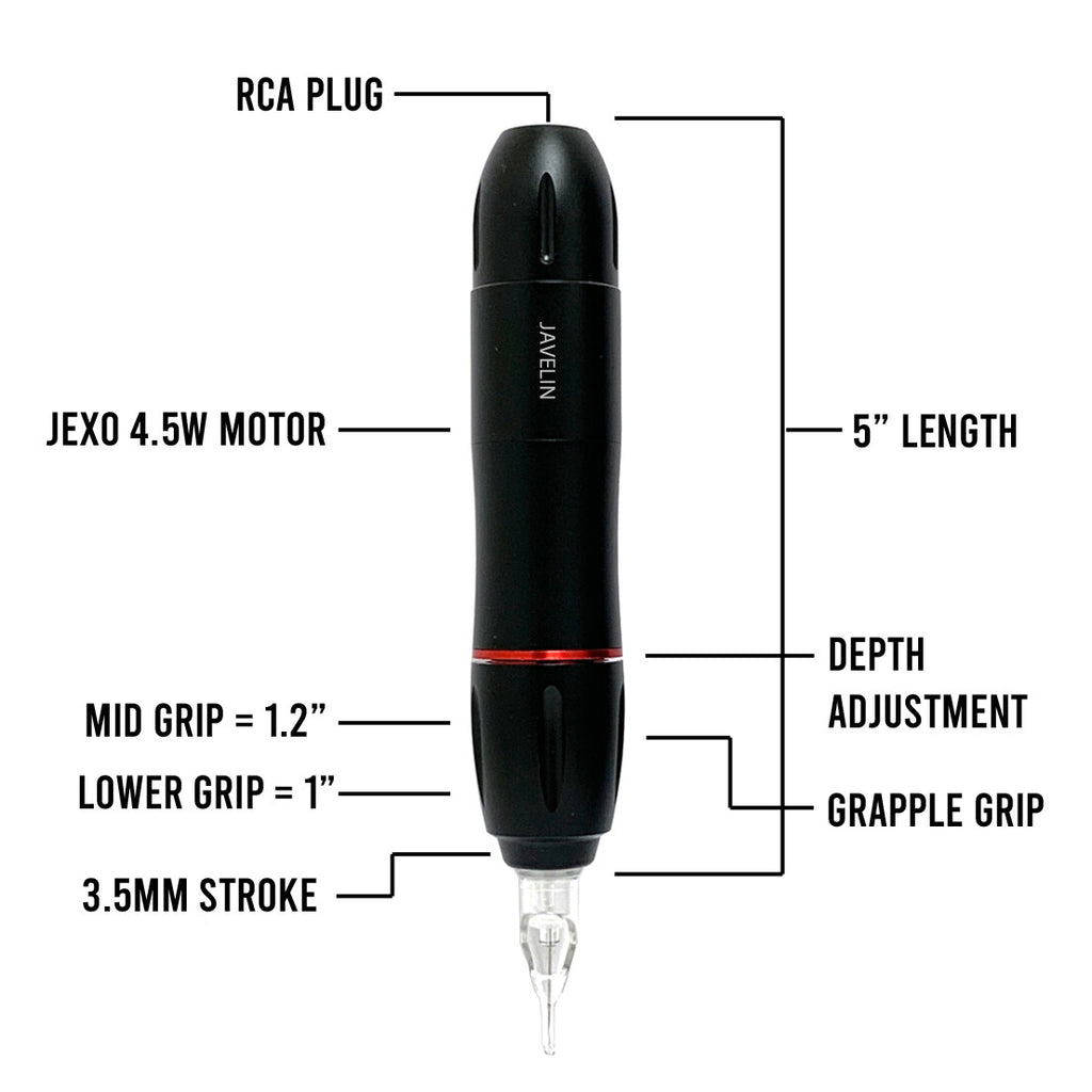 Wireless Tattoo Pen Kit - Javelin Freedom Portable Rotary Machine with RCA Power Pack