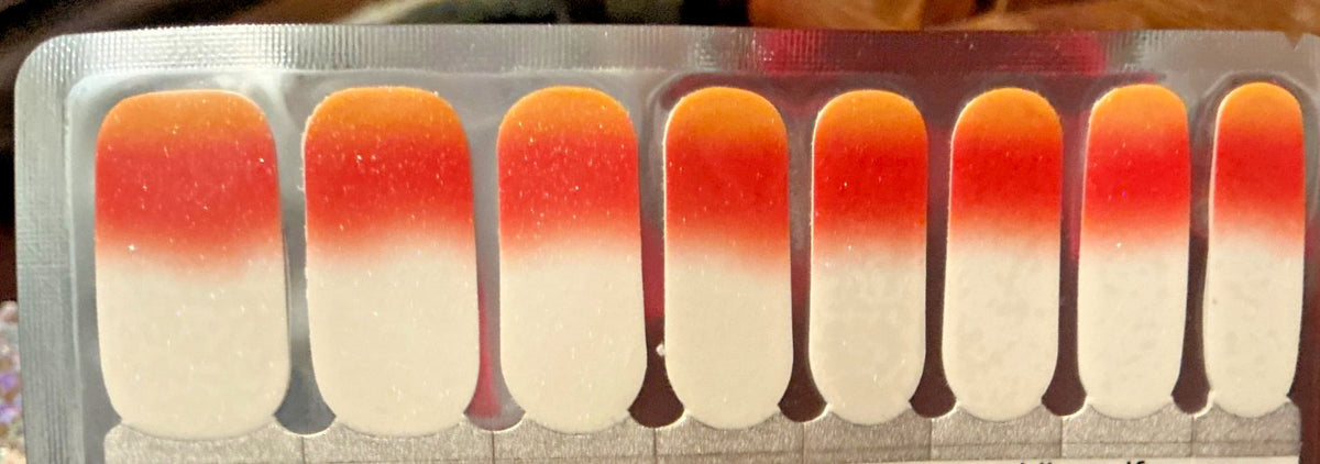 Halloween Nail Polish Strips 16 Pack Candy Corn Kisses - Nail Art Wraps