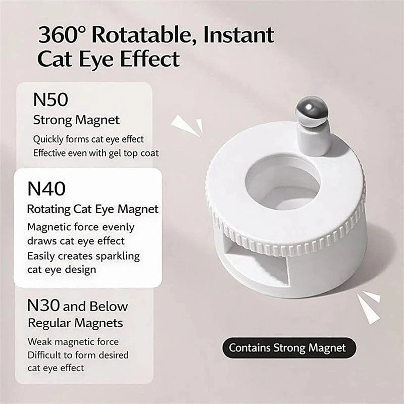 Rotating Magnetic Cat Eye Nail Art Tool for Glass Bead Effects - Beginner-Friendly