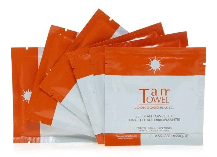 Self Tanner Towelettes for Body - 6-Pack, Natural Sunless Glow