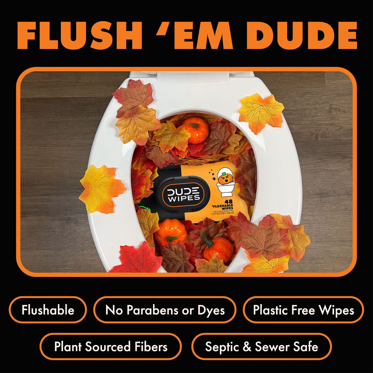 8 Pack Extra-Large Fall Scent Flushable Wipes - Pumpkin Spice, 384 Ct
