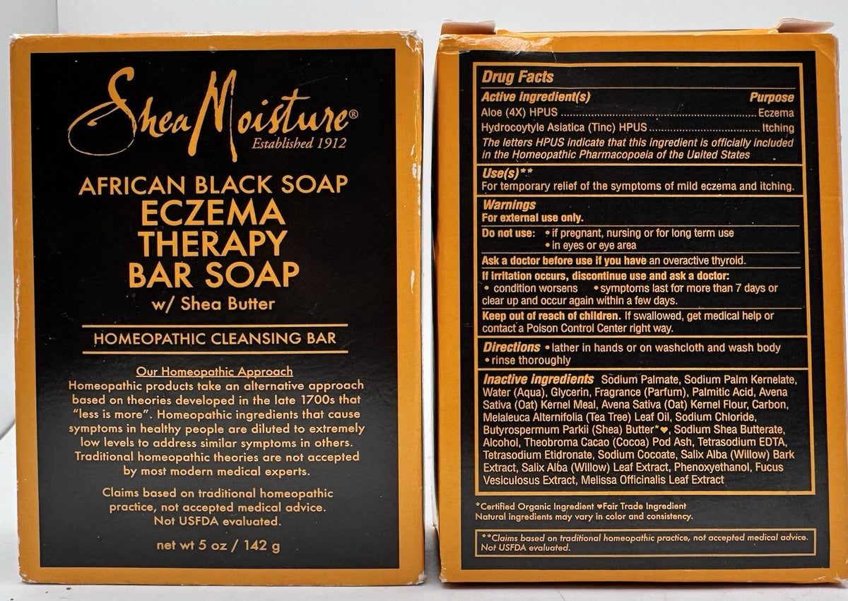 Shea Moisture African Black Soap Eczema Therapy Bar Soap - 2 Bars, 5 OZ Each