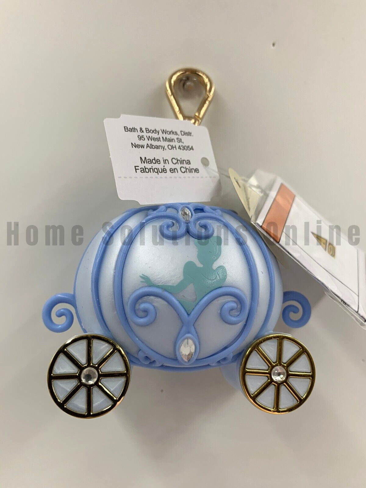 Light-up Cinderella Carriage PocketBac Hand Sanitizer Holder Blue